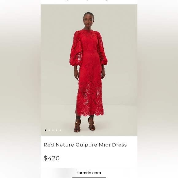 Elegant Red Lace Midi Dress - Picture 1 of 11